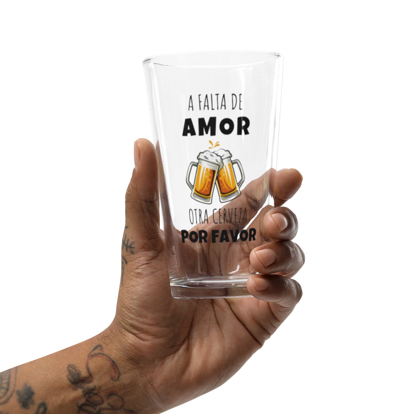 🍺 Vaso “A falta de amor… otra cerveza por favor”