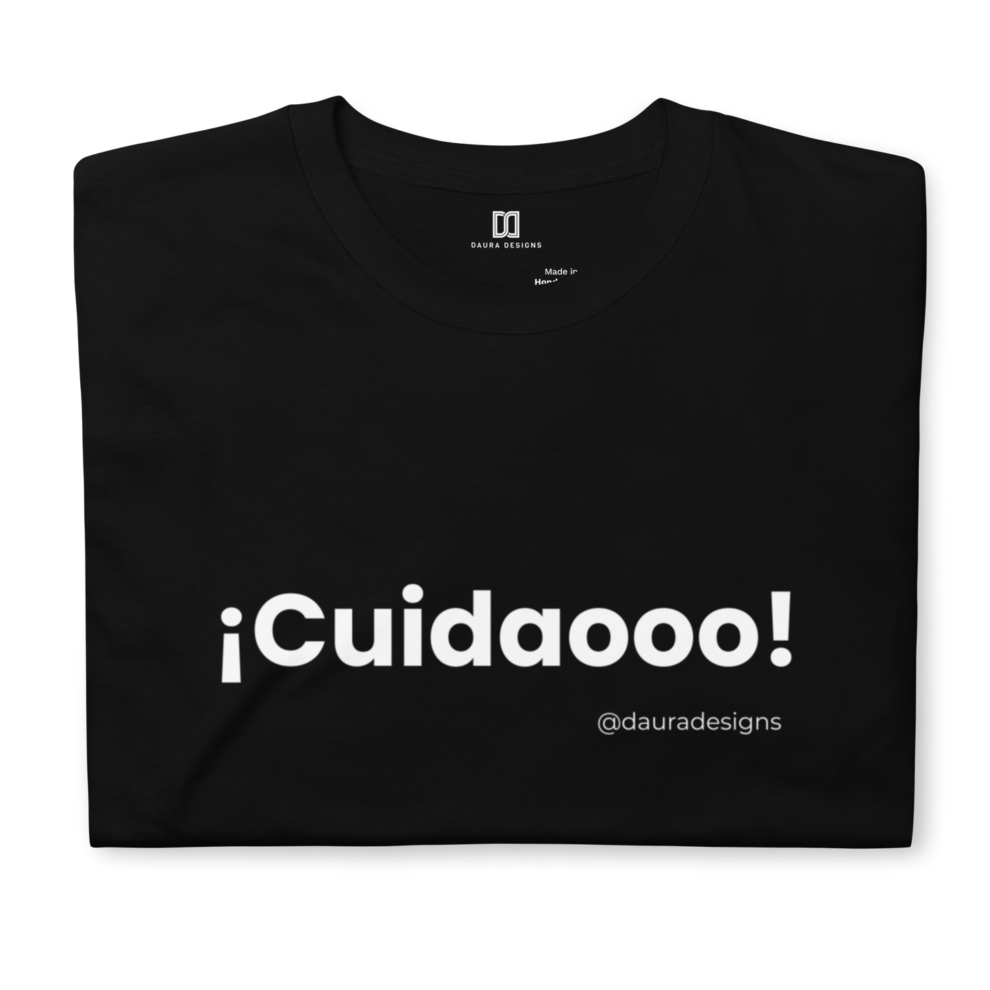 Camiseta negra “¡Cuidaooo!” – 100 % algodón (unisex)