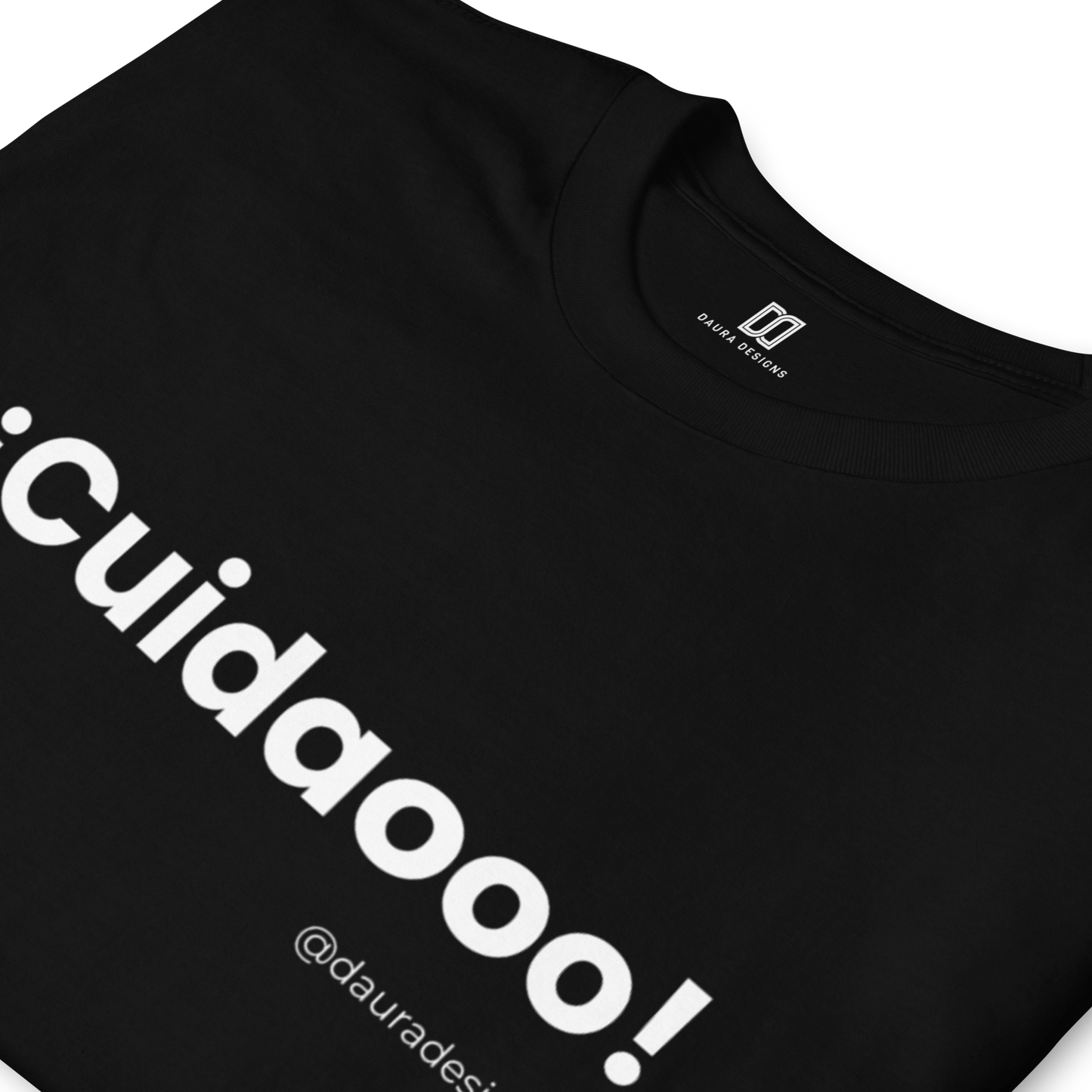 Camiseta negra “¡Cuidaooo!” – 100 % algodón (unisex)