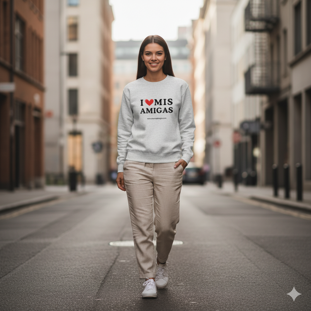 Sudadera “I ❤️ MIS AMIGAS” – Para abrazar la amistad (y el otoño)